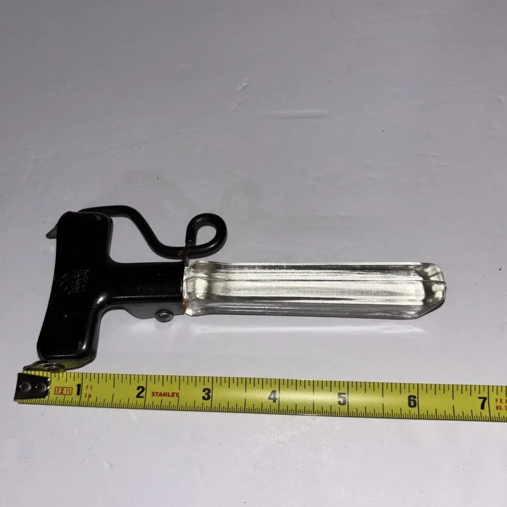 Vintage 40s-50s Pyrex Flameware Detachable Handle Metal With Glass Handle